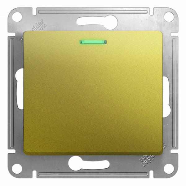 Glossa 1-клавишный ПЕРЕКЛЮЧАТЕЛЬ с подсветкой,схема 6а,10AX, механизм, ФИСТАШКОВЫЙ, GSL001063, Systeme Electric 