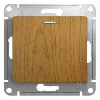 Glossa 1-клавишный ВЫКЛЮЧАТЕЛЬ с подсветкой, схема 1а, 10АХ, механизм, ДЕРЕВО ДУБ, GSL000513, Systeme Electric