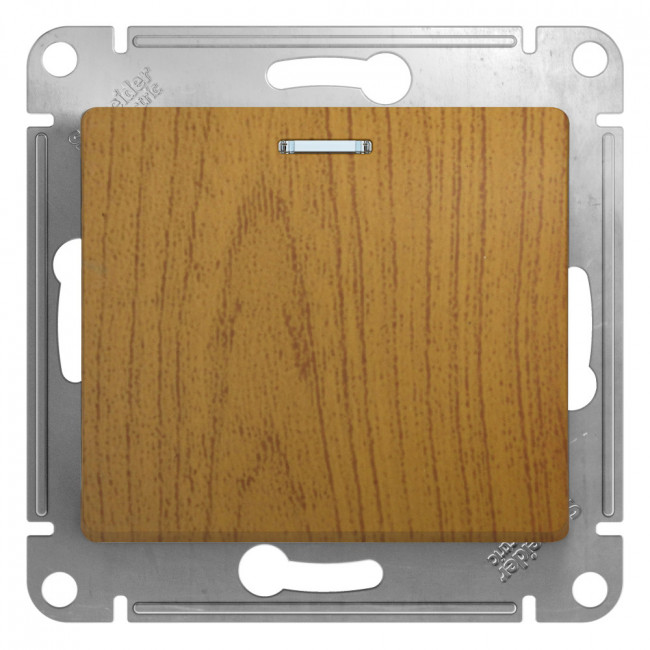 Glossa 1-клавишный ВЫКЛЮЧАТЕЛЬ с подсветкой, схема 1а, 10АХ, механизм, ДЕРЕВО ДУБ, GSL000513, Systeme Electric 