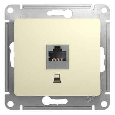 Glossa РОЗЕТКА компьютерная RJ45 кат.5E,БЕЖЕВЫЙ, GSL000281K, Systeme Electric 