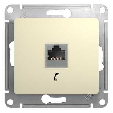 Glossa РОЗЕТКА телефонная RJ11, механизм, БЕЖЕВЫЙ, GSL000281T, Systeme Electric 