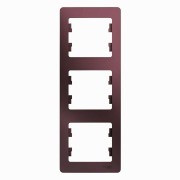 Glossa Рамка на 3 поста, вертикальная, БАКЛАЖАНОВЫЙ, GSL001107, Systeme Electric 