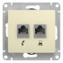 Glossa РОЗЕТКА двойная RJ11+RJ45, кат.5Е, механизм, БЕЖЕВЫЙ, GSL000285, Systeme Electric 