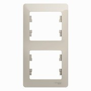 Glossa Рамка на 2 поста, вертикальная, МОЛОЧНЫЙ, GSL000906, Systeme Electric