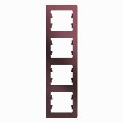 Glossa Рамка на 4 поста, вертикальная, БАКЛАЖАНОВЫЙ, GSL001108, Systeme Electric 