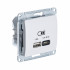 Glossa USB РОЗЕТКА А + тип-С 45Вт высокоскоростная зарядка QC, PD, механизм, БЕЖЕВЫЙ, GSL000229, Systeme Electric 