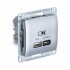 Glossa USB РОЗЕТКА А + тип-С 45Вт высокоскоростная зарядка QC, PD, механизм, АЛЮМИНИЙ, GSL000329, Systeme Electric 