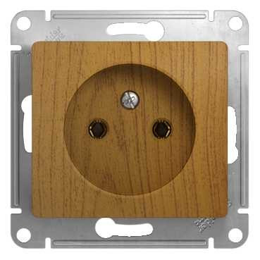 Glossa РОЗЕТКА без заземления, 16А, механизм, ДЕРЕВО ДУБ, GSL000541, Systeme Electric 