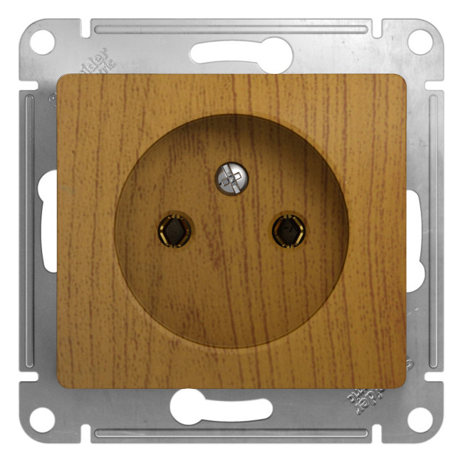 Glossa РОЗЕТКА без заземления, 16А, механизм, ДЕРЕВО ДУБ, GSL000541, Systeme Electric 