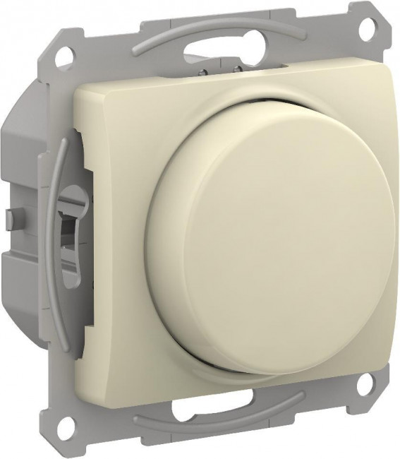 Glossa СВЕТОРЕГУЛЯТОР    поворотно-нажимной , LED, RC, 400Вт, мех., БЕЖЕВЫЙ, GSL000223, Systeme Electric 