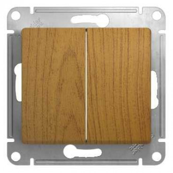 Glossa 2-клавишный ВЫКЛЮЧАТЕЛЬ, схема 5, 10АХ, механизм, ДЕРЕВО ДУБ, GSL000551, Systeme Electric