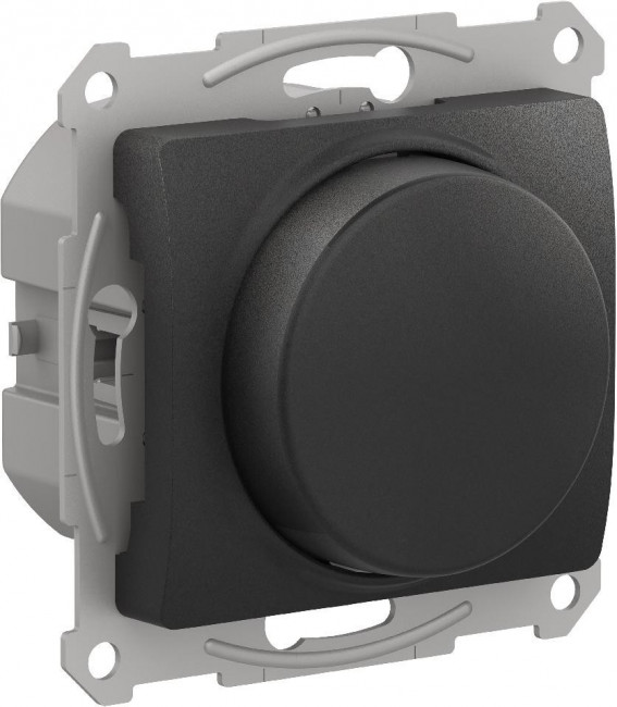 Glossa СВЕТОРЕГУЛЯТОР    поворотно-нажимной , LED, RC, 400Вт, мех., АНТРАЦИТ, GSL000723, Systeme Electric 