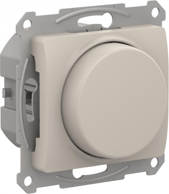 Glossa СВЕТОРЕГУЛЯТОР    поворотно-нажимной , LED, RC, 400Вт, мех., МОЛОЧНЫЙ, GSL000923, Systeme Electric 