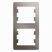 Glossa Рамка на 2 поста, вертикальная, ПЛАТИНА, GSL001206, Systeme Electric 