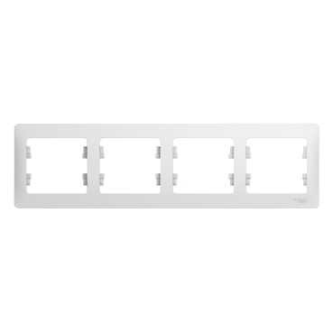 Glossa Рамка на 4 поста, горизонтальная, БЕЛЫЙ, GSL000104, Systeme Electric 