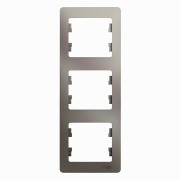Glossa Рамка на 3 поста, вертикальная, ПЛАТИНА, GSL001207, Systeme Electric 