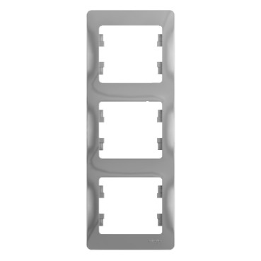 Glossa Рамка на 3 поста, вертикальная, АЛЮМИНИЙ, GSL000307, Systeme Electric 