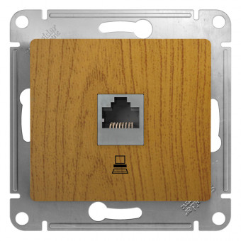 Glossa РОЗЕТКА компьютерная RJ45 кат.5Е, механизм, ДЕРЕВО ДУБ, GSL000581K, Systeme Electric