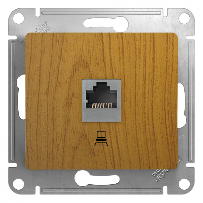 Glossa РОЗЕТКА компьютерная RJ45 кат.5Е, механизм, ДЕРЕВО ДУБ, GSL000581K, Systeme Electric 