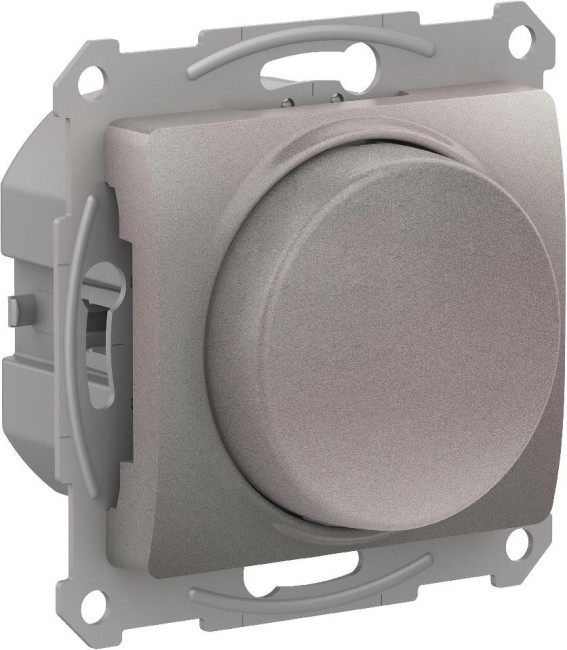 Glossa СВЕТОРЕГУЛЯТОР    поворотно-нажимной , LED, RC, 400Вт, мех., ПЛАТИНА, GSL001223, Systeme Electric 