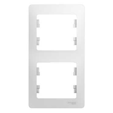 Glossa Рамка на 2 поста, вертикальная, БЕЛЫЙ, GSL000106, Systeme Electric 