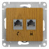 Glossa РОЗЕТКА двойная RJ11+RJ45, кат.5Е, механизм, ДЕРЕВО ДУБ, GSL000585, Systeme Electric 