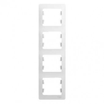 Glossa Рамка на 4 поста, вертикальная, БЕЛЫЙ, GSL000108, Systeme Electric
