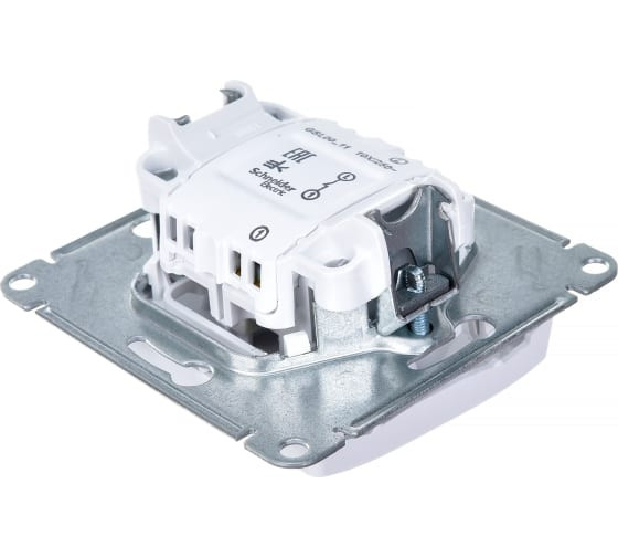 Glossa 1-клавишный ВЫКЛЮЧАТЕЛЬ, схема 1, 10АХ, механизм, БЕЛЫЙ, GSL000111, Systeme Electric 