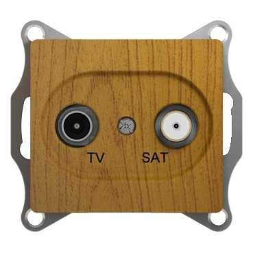 Glossa TV-SAT РОЗЕТКА оконечная 1DB, механизм, ДЕРЕВО ДУБ, GSL000597, Systeme Electric 