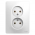 Glossa РОЗЕТКА двойная без заземления,16А, в сборе, БЕЛЫЙ, GSL000120, Systeme Electric 