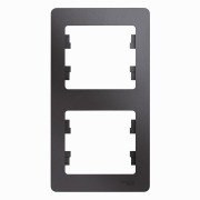 Glossa Рамка на 2 поста, вертикальная, ГРАФИТ, GSL001306, Systeme Electric 