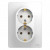 Glossa РОЗЕТКА двойная с заземлением, 16А, в сборе, БЕЛЫЙ, GSL000124, Systeme Electric