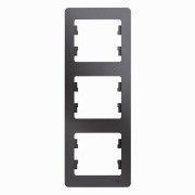 Glossa Рамка на 3 поста, вертикальная, ГРАФИТ, GSL001307, Systeme Electric