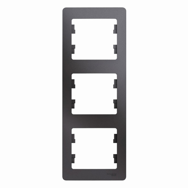 Glossa Рамка на 3 поста, вертикальная, ГРАФИТ, GSL001307, Systeme Electric 