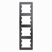 Glossa Рамка на 4 поста, вертикальная, ГРАФИТ, GSL001308, Systeme Electric 