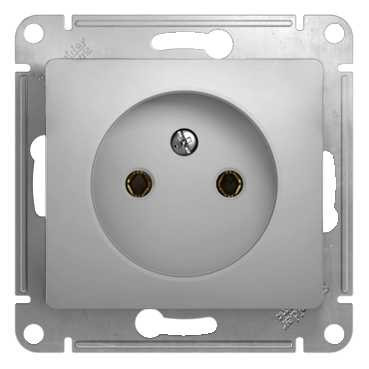 Glossa РОЗЕТКА без заземления, 16А, механизм, АЛЮМИНИЙ, GSL000341, Systeme Electric 