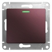 Glossa 1-клавишный ВЫКЛЮЧАТЕЛЬ с подсветкой,схема 1а,10AX, механизм, БАКЛАЖАНОВЫЙ, GSL001113, Systeme Electric 