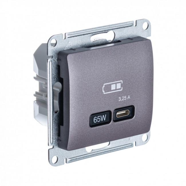 Glossa USB РОЗЕТКА тип-C 65Вт высокоскоростная зарядка QC, PD, механизм, СИРЕН.ТУМАН, GSL001427, Systeme Electric 