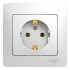 Glossa РОЗЕТКА с заземлением, 16А, в сборе, БЕЛЫЙ, GSL000142, Systeme Electric 
