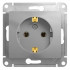 Glossa РОЗЕТКА с заземлением, 16А, механизм, АЛЮМИНИЙ, GSL000343, Systeme Electric 
