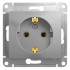 Glossa РОЗЕТКА с заземлением, 16А, механизм, АЛЮМИНИЙ, GSL000343, Systeme Electric 