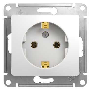 Glossa РОЗЕТКА с заземлением, 16А, механизм, БЕЛЫЙ, GSL000143, Systeme Electric 