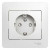 Glossa РОЗЕТКА с заземлением со шторками, 16А, в сборе, БЕЛЫЙ, GSL000144, Systeme Electric