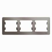 Glossa Рамка на 3 поста, горизонтальная, ПЛАТИНА, GSL001203, Systeme Electric 