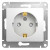 Glossa РОЗЕТКА с заземлением со шторками, 16А, механизм, БЕЛЫЙ, GSL000145, Systeme Electric
