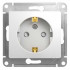 Glossa РОЗЕТКА с заземлением со шторками, 16А, механизм, БЕЛЫЙ, GSL000145, Systeme Electric 