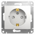 Glossa РОЗЕТКА с заземлением со шторками, 16А, механизм, БЕЛЫЙ, GSL000145, Systeme Electric 