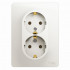 Glossa РОЗЕТКА двойная с заземлением, 16А, в сборе, ПЕРЛАМУТР, GSL000624, Systeme Electric 