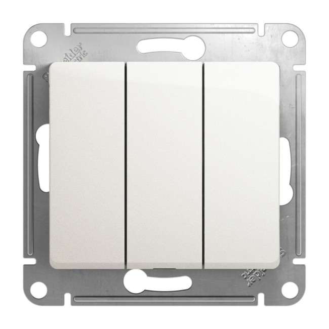 Glossa 3-клавишный ВЫКЛЮЧАТЕЛЬ, схема 1+1+1, 10АХ, механизм, ПЕРЛАМУТР, GSL000631, Systeme Electric 