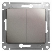Glossa 2-клавишный ВЫКЛЮЧАТЕЛЬ,схема 5,10AX, механизм, ПЛАТИНА, GSL001251, Systeme Electric 